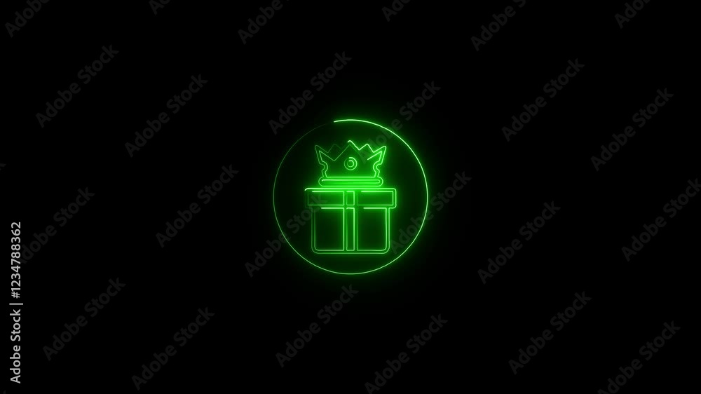 Reward icon animation with glowing effect and motion on black background Reward icon animation with glowing effect and motion on black background