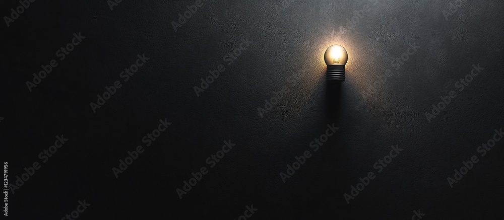 Fototapeta premium Illuminating Idea: A Single Light Bulb in the Darkness