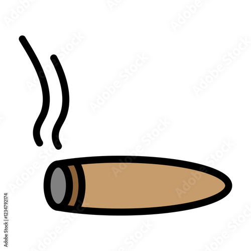 Cigar Vector Filled Icon Design