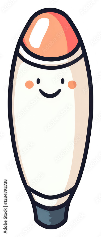 A cheerful cartoon rocket shaped like an egg with a happy face and pastel colors. A cheerful cartoon rocket shaped like an egg with a happy face and pastel colors.