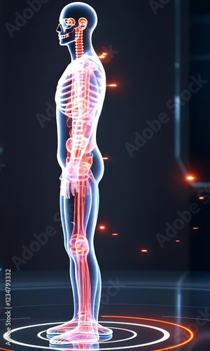Human Anatomy: 3D Digital Rendering of the Skeletal and Organ Systems