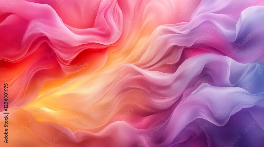 Obraz premium Abstract Pastel Fabric Waves Flowing Softly