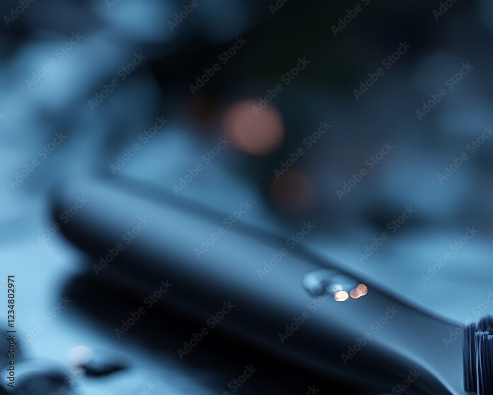 Artistic product shoot of modern tooth brush on a glossy surface Artistic product shoot of modern tooth brush on a glossy surface