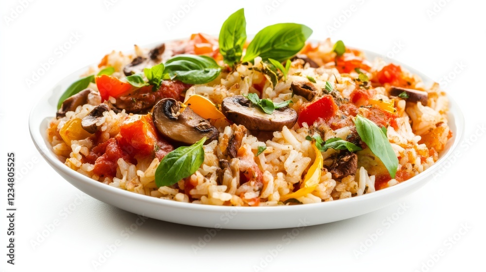 Savory Vegetable Rice: A vibrant and inviting plate of rice pilaf, bursting with colorful vegetables and aromatic herbs, is ready to tantalize taste buds. Savory Vegetable Rice: A vibrant and inviting plate of rice pilaf, bursting with colorful vegetables and aromatic herbs, is ready to tantalize taste buds.