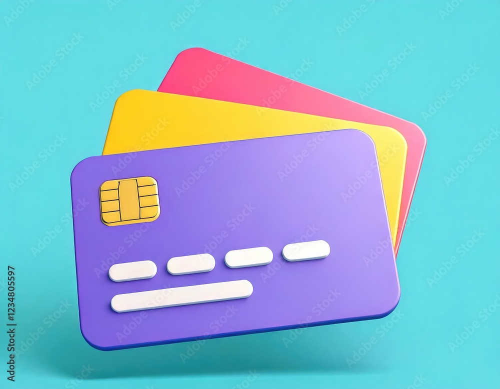 Colorful Credit Cards: A Playful 3D Render Colorful Credit Cards: A Playful 3D Render