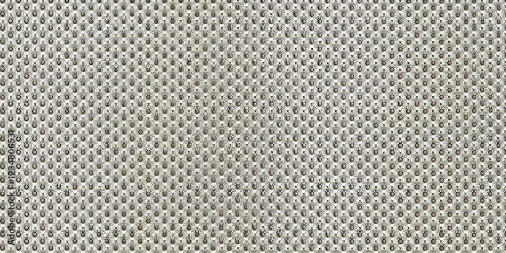 A repetitive pattern of concentric circles creating a textured surface with varying shades of grey and white A repetitive pattern of concentric circles creating a textured surface with varying shades of grey and white