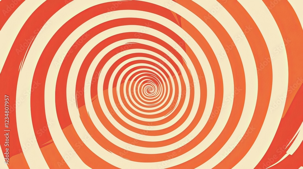 Optical illusion of pink and orange stripes in the center, solid red background with blue borders Optical illusion of pink and orange stripes in the center, solid red background with blue borders