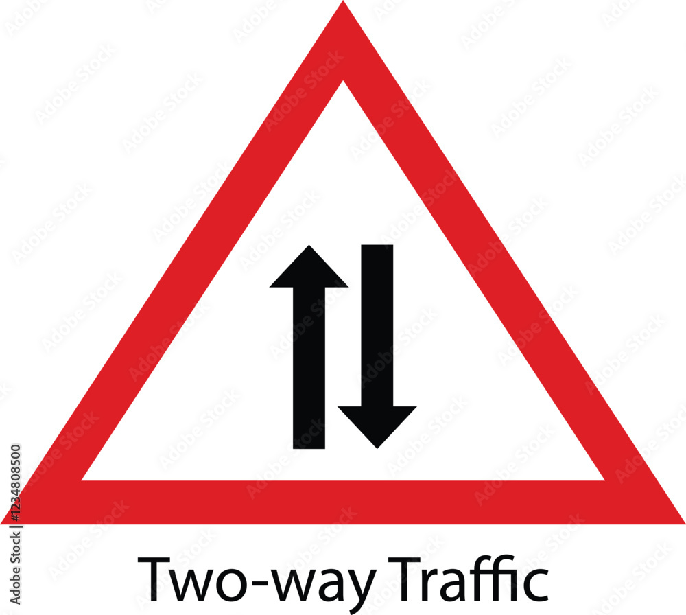 Two-way Traffic Sign, Cautionary Symbol. Two-way Traffic Sign, Cautionary Symbol.