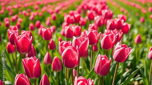 Dutch Tulip Fields - Fuchsia Pink Bloom