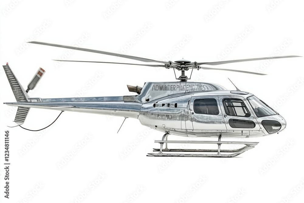 Fototapeta premium Helicopter Isolated on White Background