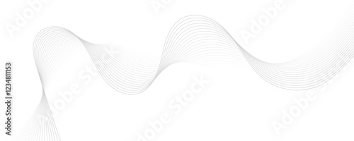 Abstract gray wave dynamic curve lines background. Energy technology concept modern backdrop design for business, presentation, banner.