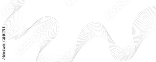 Abstract gray wave dynamic curve lines background. Energy technology concept modern backdrop design for business, presentation, banner.