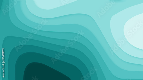 Abstract realistic colorful papercut backgorund with wavy layers. 3d topography relief. Abstract papercut design layout for business presentations, flyers, posters, prints, decoration, cards, brochure