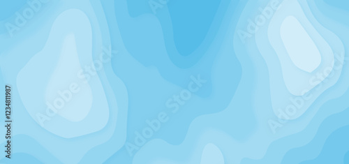Blue gradient colorful wavy overlapping layers of papercut background. Blue gradient paper cut background. Blue multicolor gradient layered wave 3d cut paper background.	