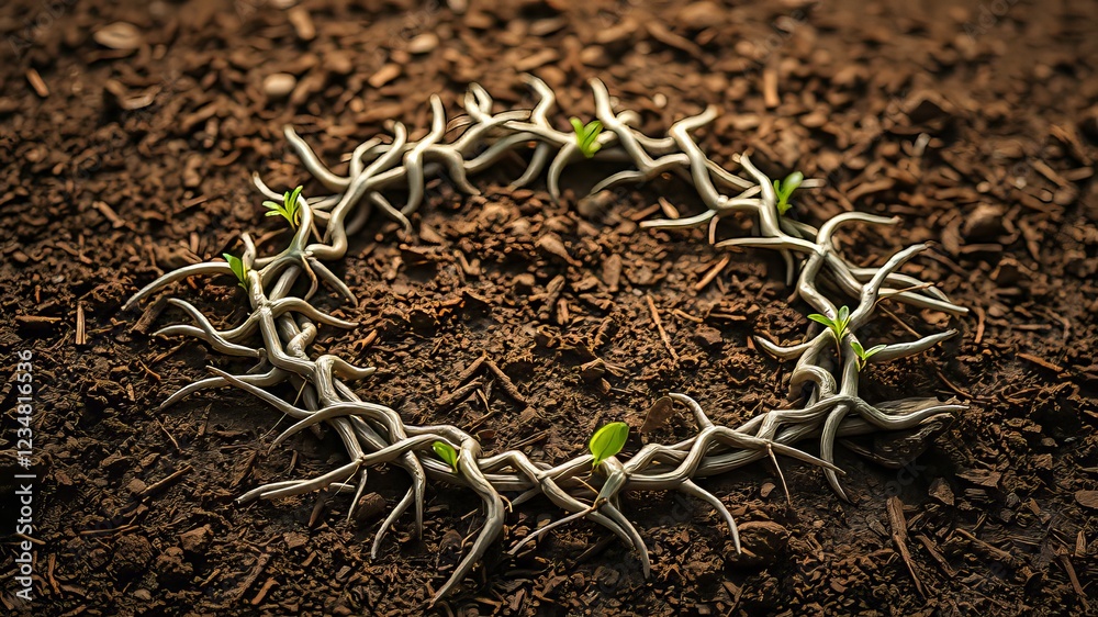 Fototapeta premium Enigmatic Root Circle on Earth