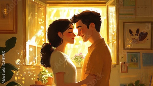 elderly couple enjoying love and closeness at home with intimate bonding moments and joyful companionship in their senior years