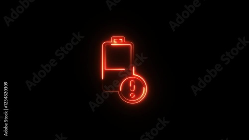 Wallpaper Mural Glowing power battery icon animation. lithium-ion rechargeable neon battery symbol. Torontodigital.ca