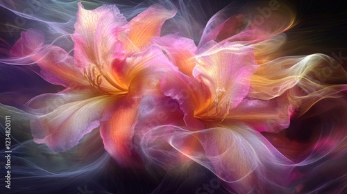 Dreamlike Lilies Enveloped In Soft Pastel Smokes