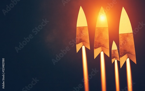 A striking image of rockets launching into the sky, symbolizing ambition, exploration, and technological advancement.