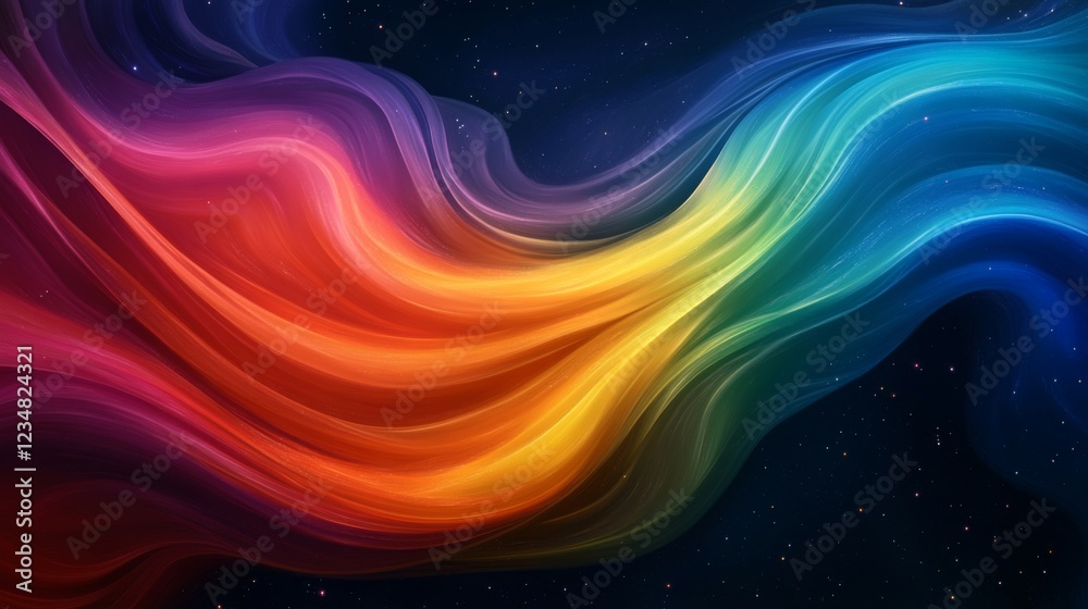 Obraz premium Vibrant Waves of Color in Abstract Art