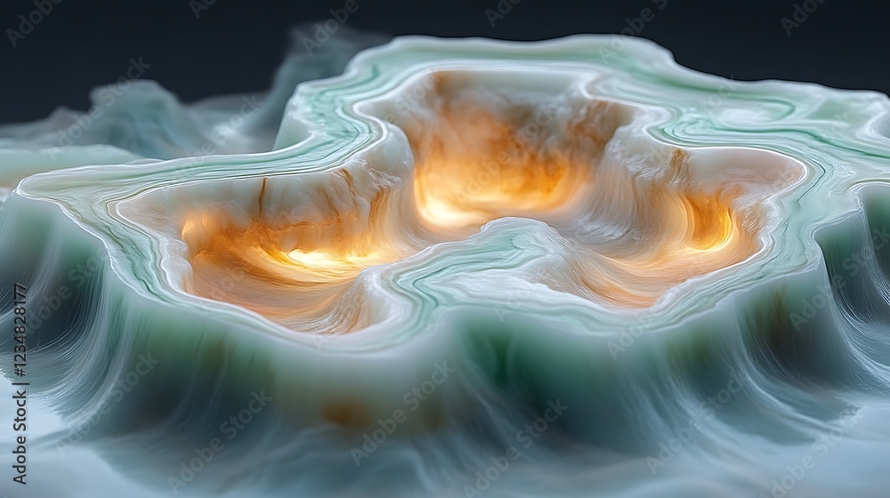 Abstract Luminescent Stone Formation With Inner Glow Abstract Luminescent Stone Formation With Inner Glow