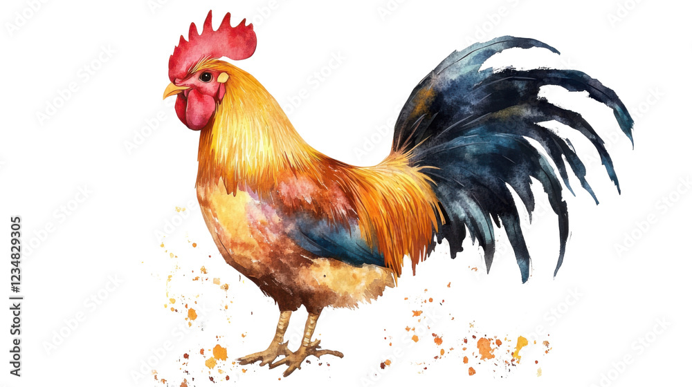 Fototapeta premium rooster isolated on white background