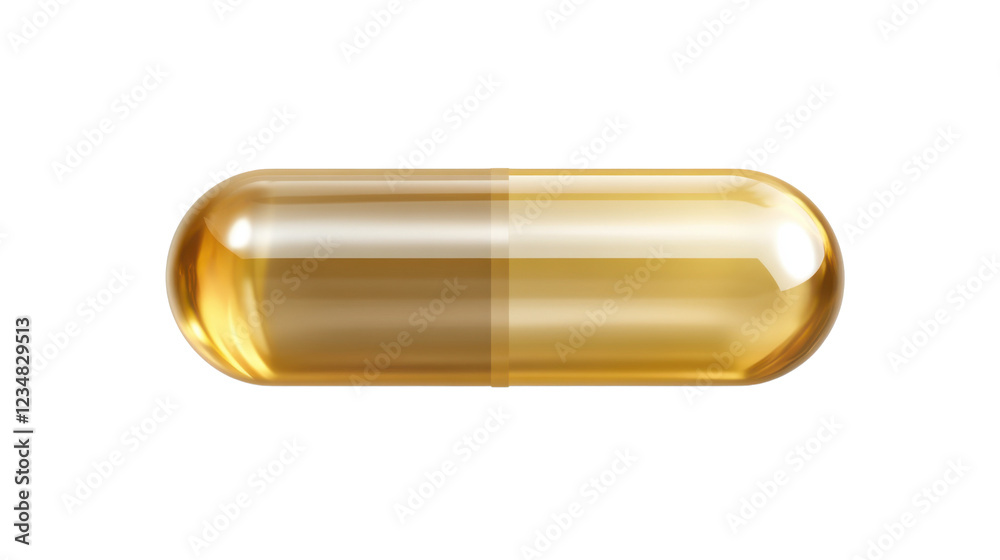 Naklejka premium Fish oil pill isolated on white background 