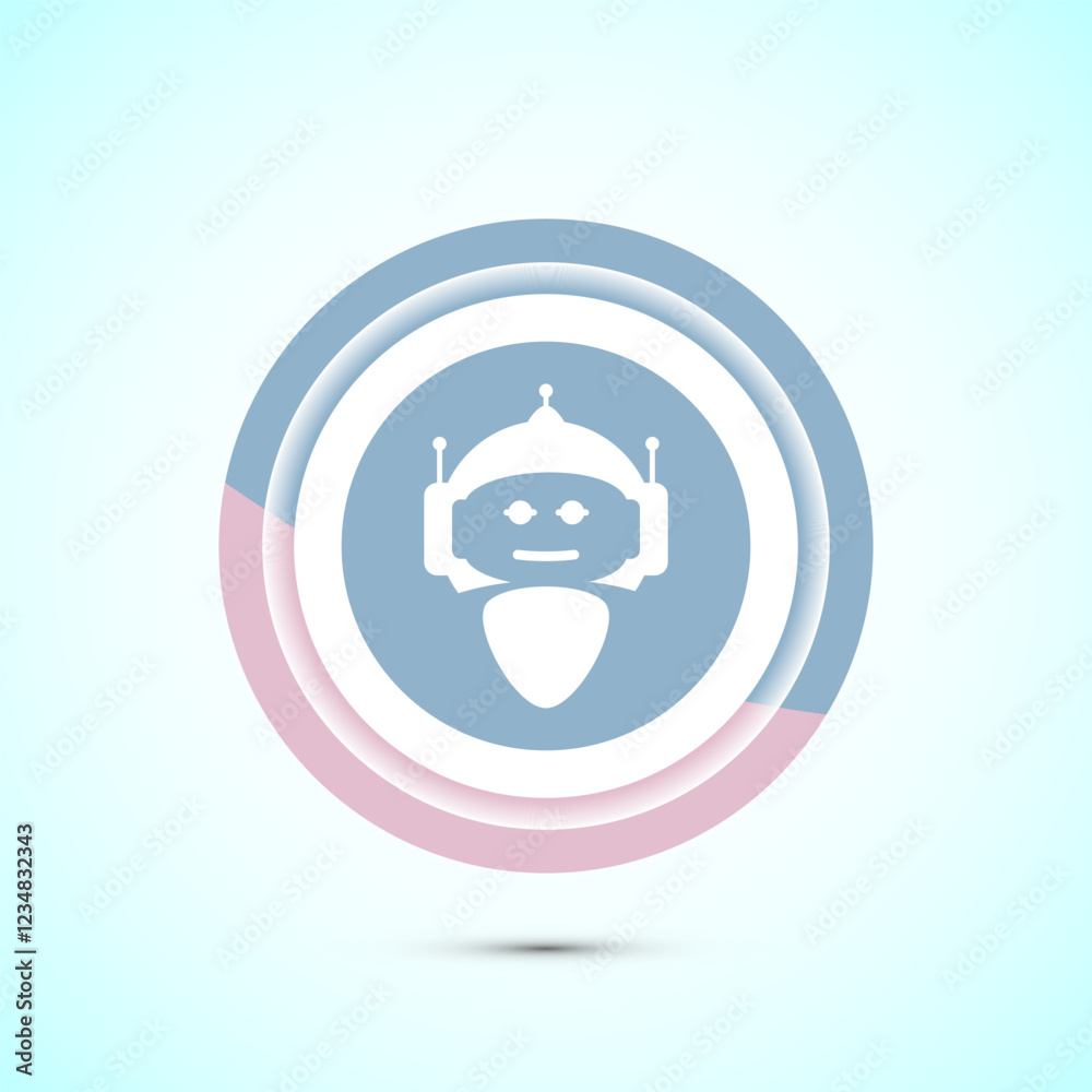 AI assistant icon design illustration. Digital or virtual assistant sign, Robot icon, Pastel color button design AI assistant icon design illustration. Digital or virtual assistant sign, Robot icon, Pastel color button design