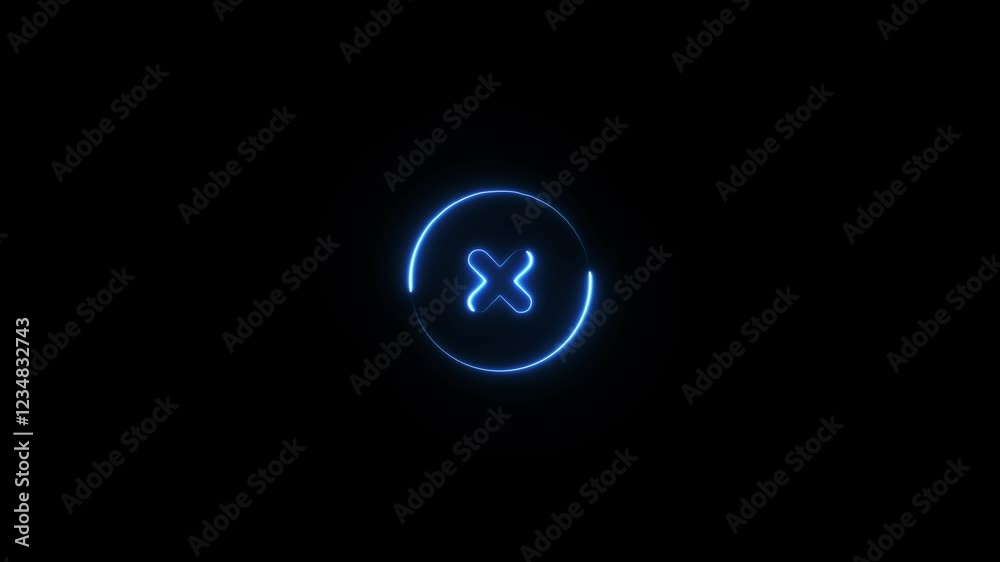 Error badge badge stroke icon glowing neon animation Error badge badge stroke icon glowing neon animation