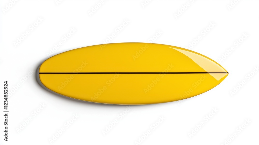Yellow Surfboard Isolated on White Background Yellow Surfboard Isolated on White Background