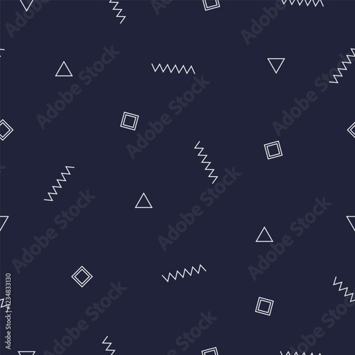 Textile motif seamless pattern. Abstract line shape geometric motif basic pattern continuous background. Man shirt all over print block. 