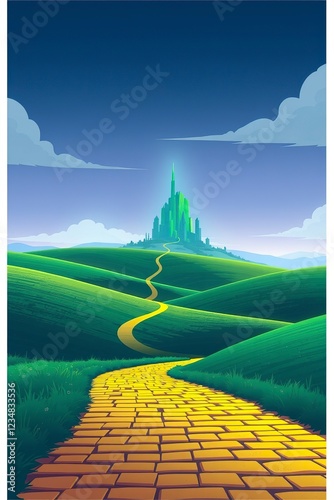 Yellow Brick Road to Emerald City Fantasy Landscape