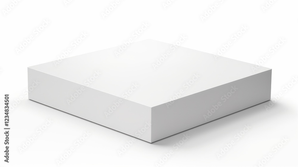 White Mockup Box on a Solid Background for Branding and Product Presentation