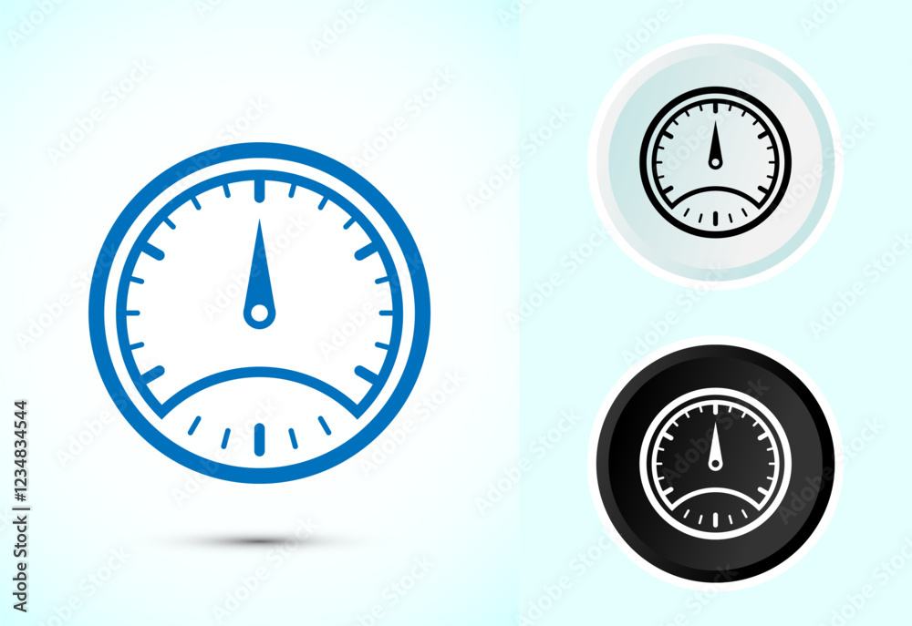 Speedometer Icon design illustration, Speed indicator sign symbol Speedometer Icon design illustration, Speed indicator sign symbol