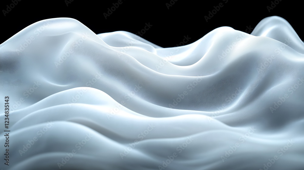 Obraz premium Abstract White Fabric Draped Waves Background
