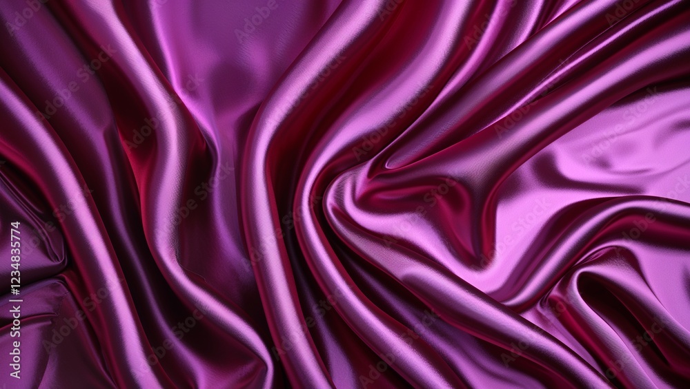 Obraz premium Red and Purple Silk Satin Background with Shiny Fabric Texture, Creating a Luxurious and Elegant Flow with Vibrant, Rich Colors for a Sophisticated Visual Effect