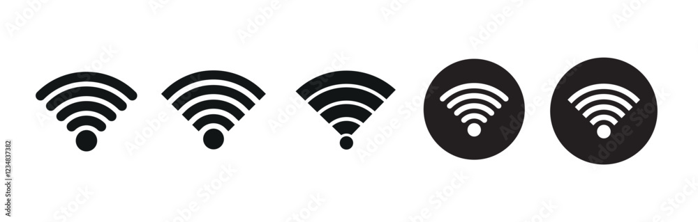 Wi-Fi icon set, wi-fi networking for app, website, ui. transparent png and vector illustration Wi-Fi icon set, wi-fi networking for app, website, ui. transparent png and vector illustration