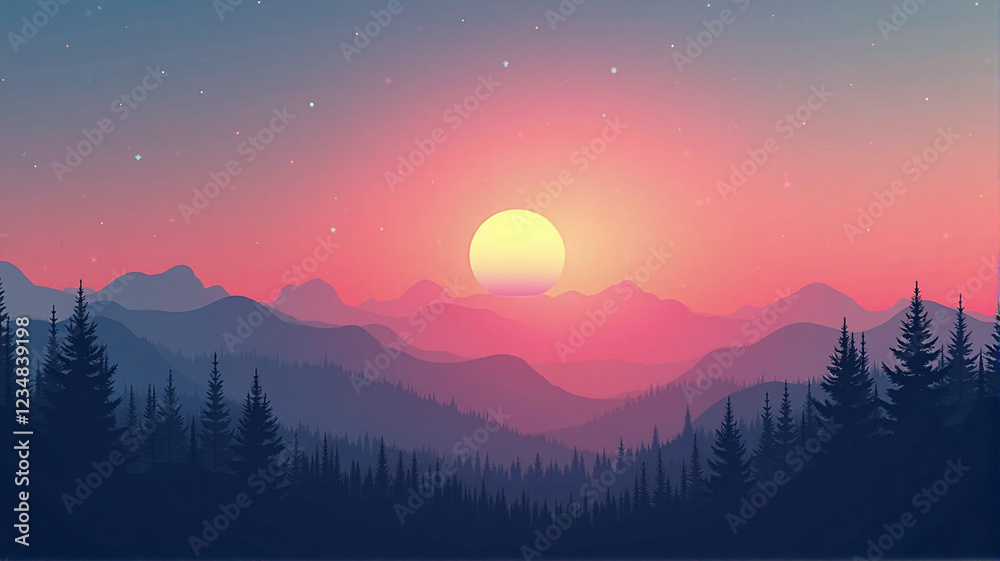 Fototapeta premium sunrise in mountains