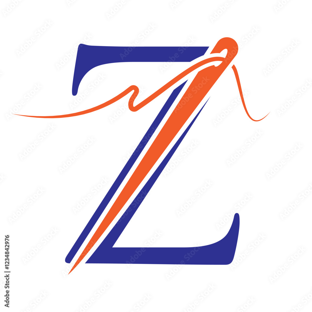 Letter Z Sewing Needle Logo Design for Embroider, Textile, Fashion, Cloth, Fabric Symbol Letter Z Sewing Needle Logo Design for Embroider, Textile, Fashion, Cloth, Fabric Symbol