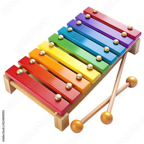 Colorful xylophone with sticks