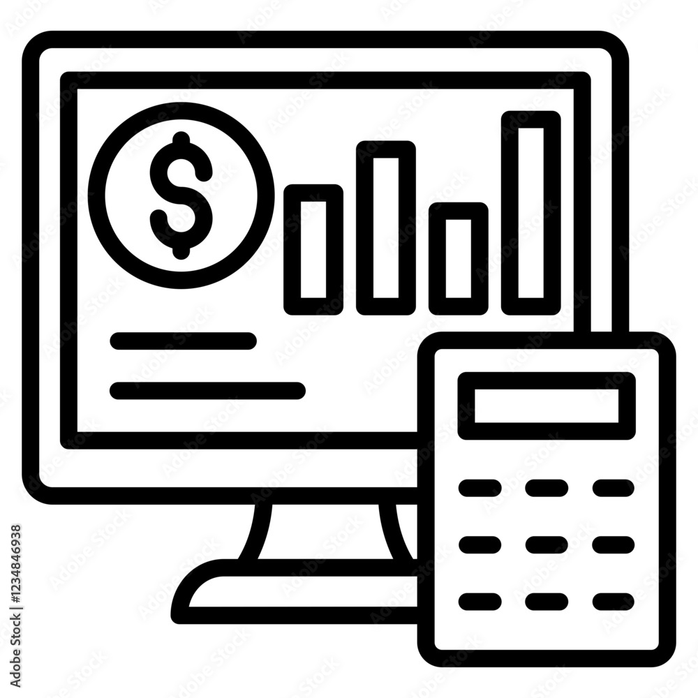 Digital Accounting Icon Element For Design Digital Accounting Icon Element For Design