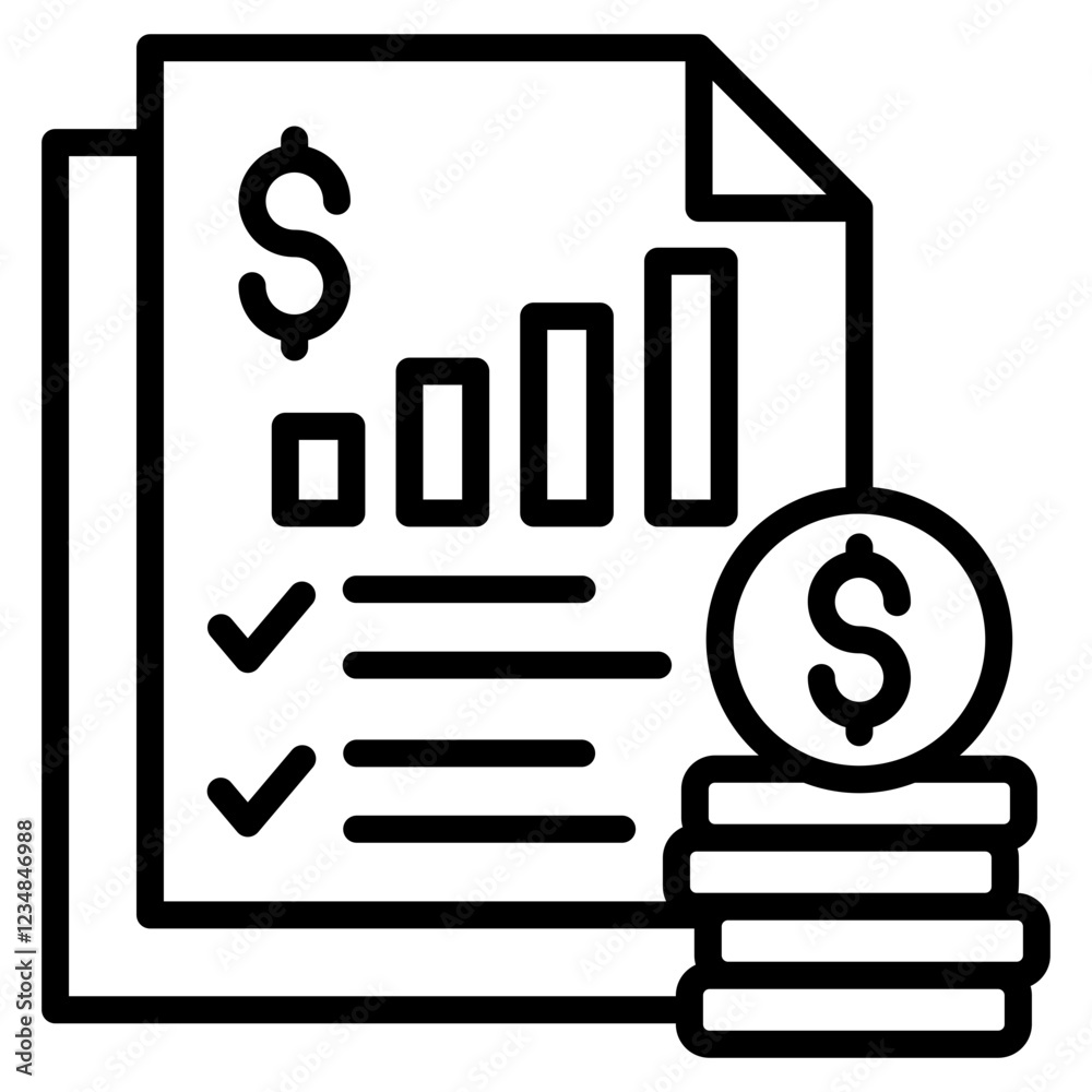Financial Statements Icon Element For Design Financial Statements Icon Element For Design