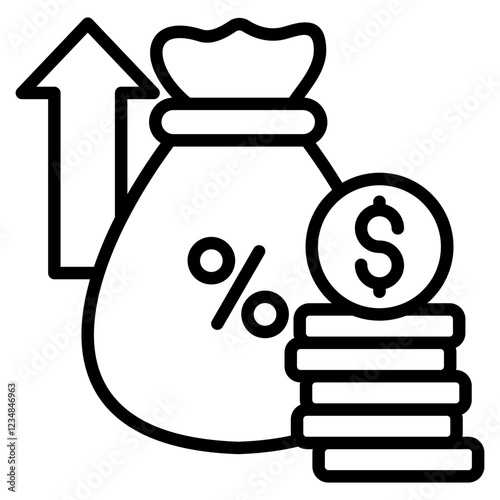 Interest Rate Icon Element For Design