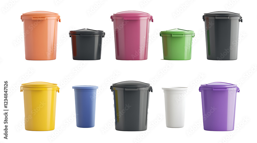 custom made wallpaper toronto digitalset of colorful trash cans isolated on a transparent background 