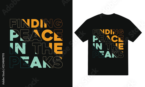 Adventure illustration and typography  t-shirts designs, Wild and Free Hiking T Shirt Design Retro Mountain Landscape Art for Outdoor Clothing, Retro Style Sublimation T Shirt Design for Campers Hiker