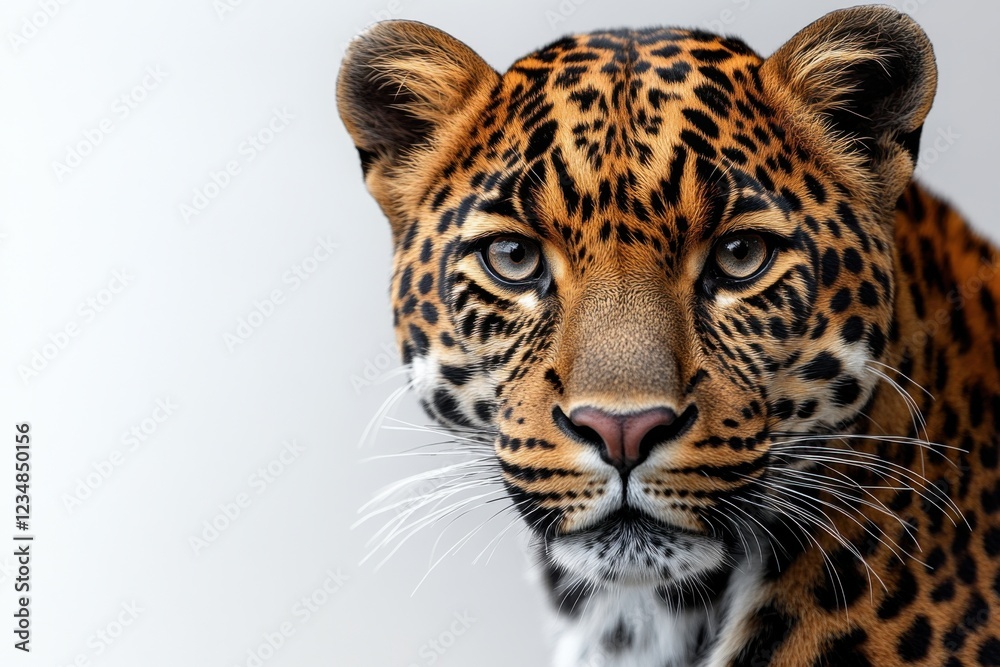 Naklejka premium Leopard Isolated on White Background