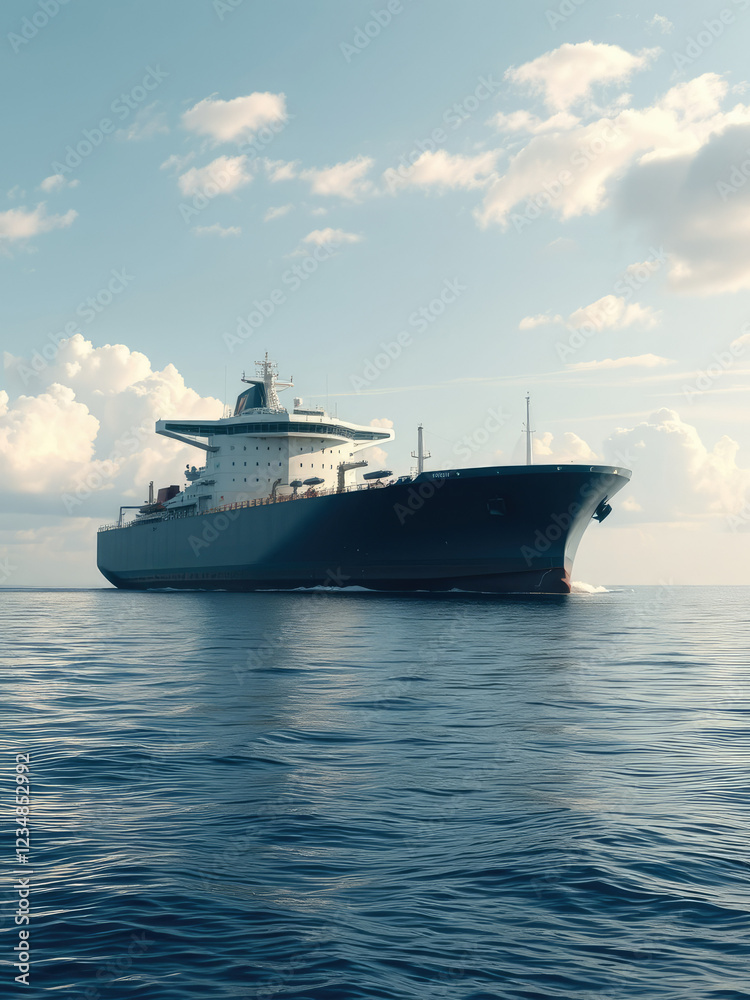 big oil tanker at sea calm weather and cloudy sky, misty atmosphere, oil tanker ship sailing on the ocean in a grey cloudy sky with a flat horizon big oil tanker at sea calm weather and cloudy sky, misty atmosphere, oil tanker ship sailing on the ocean in a grey cloudy sky with a flat horizon