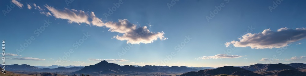 Fototapeta premium Bright and clear blue summer sky with no clouds in sight , happy vibes, cloudless