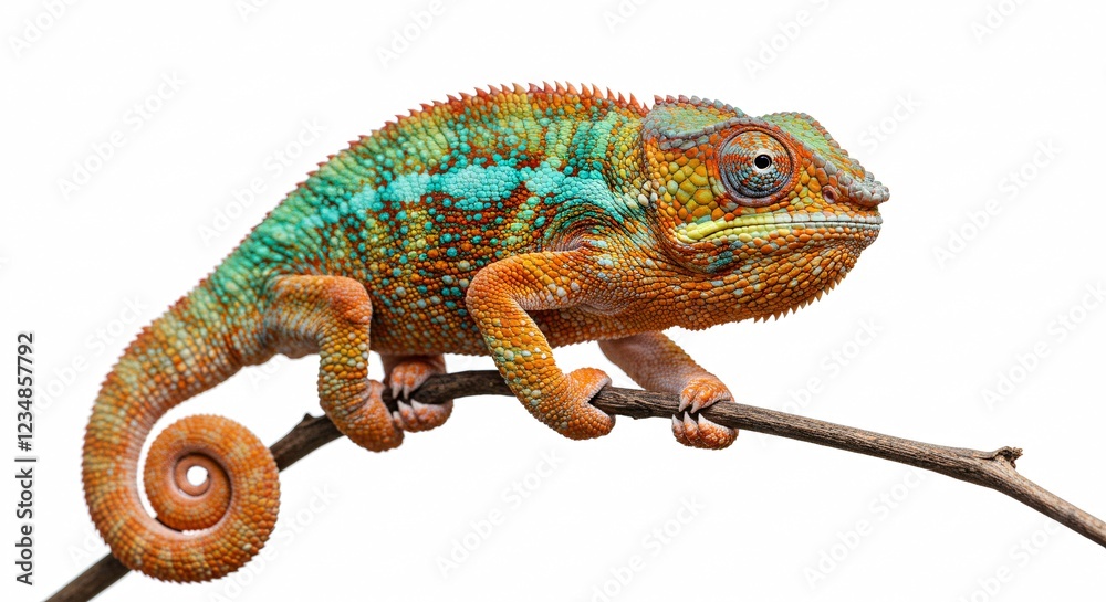 Obraz premium Chameleon on a white background