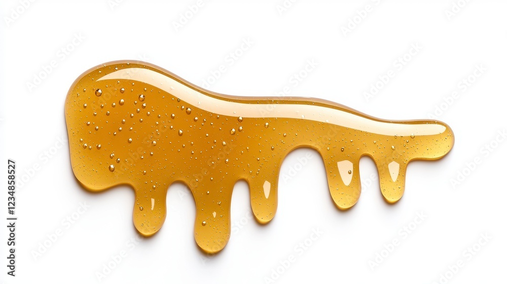 Golden Honey Drizzle on White Background Golden Honey Drizzle on White Background
